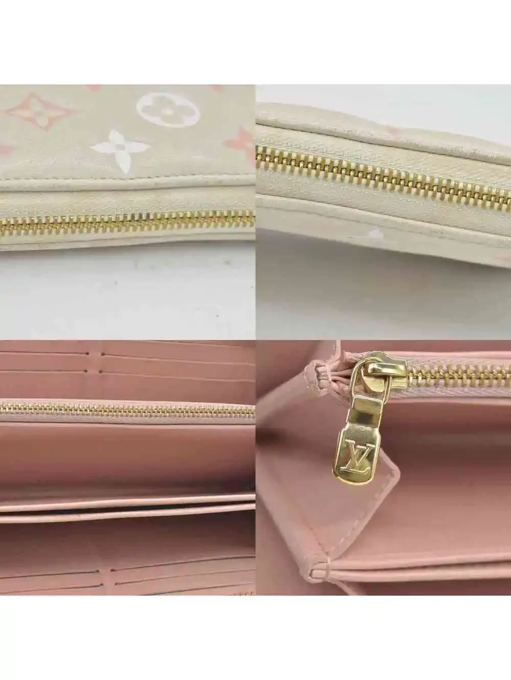$1490 Louis Vuitton Tricolor Monogram Embossed LambskinZippy